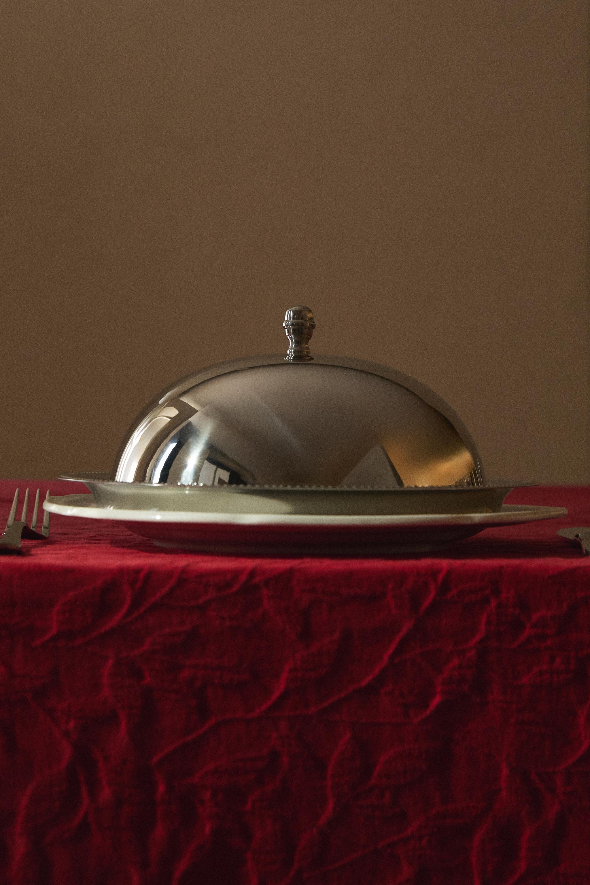 TRAY WITH STEEL DOME